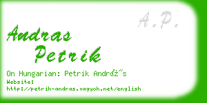 andras petrik business card